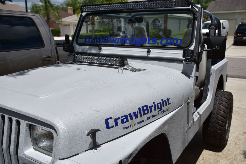 Window Frame Bracket for 50" Light Bar & Pods on Jeep YJ